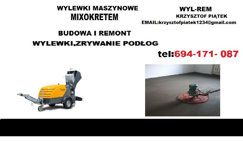 Wylewki  Małe metraże Starachowice Skarżysk ,Pawłów Nowa Słupia Brody Wąchoc  Suchedniów Bliżyn Łączna Wylewki mixokretem posadzka półsucha tanio