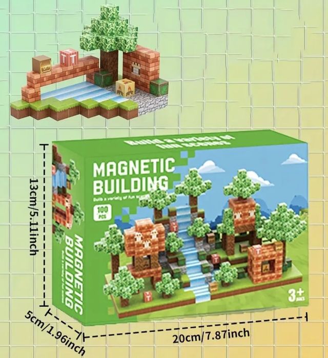 Конструктор магнітний майнкрафт 100 блоків, магнитный конструктор,