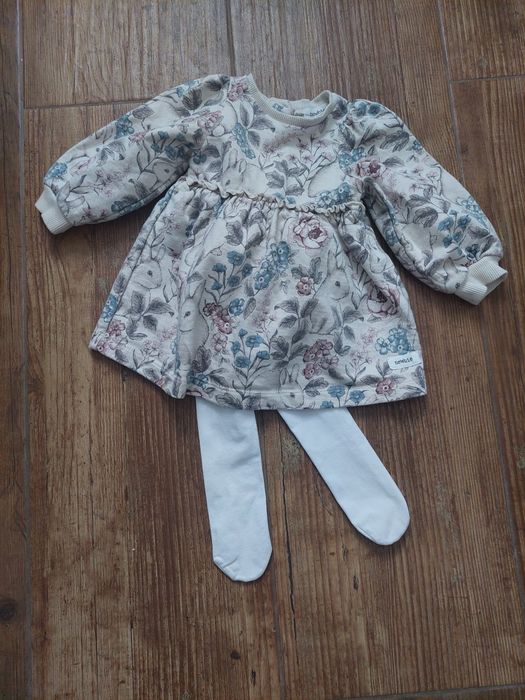 Newbie sukienka 68 4-6 +rajstopki