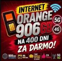 Internet Mobilny Orange LTE 4G 5G 900GB na 400 dni ROK Karta SIM do Routera