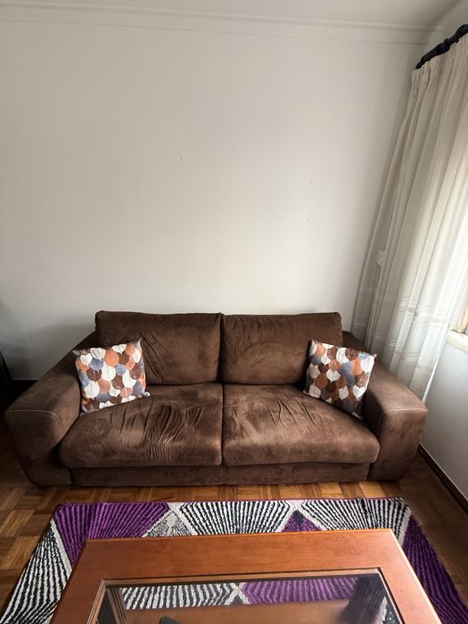 Sofa 3 lugares / Cama  (Castanho)