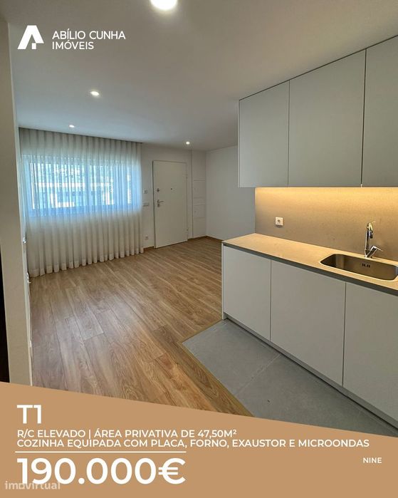 Apartamento T1 | R/C Elevado | 47,50 m² | Nine | 190.000 €