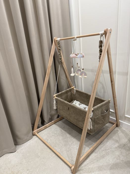 Ліжечко дитяче гойдалка,деревяне.