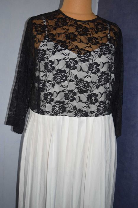 Shein Curve Pękna sukienka długa z koronką_48