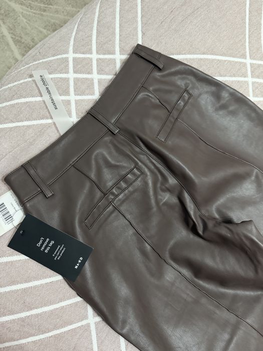 Шкіряні коричневі  штани