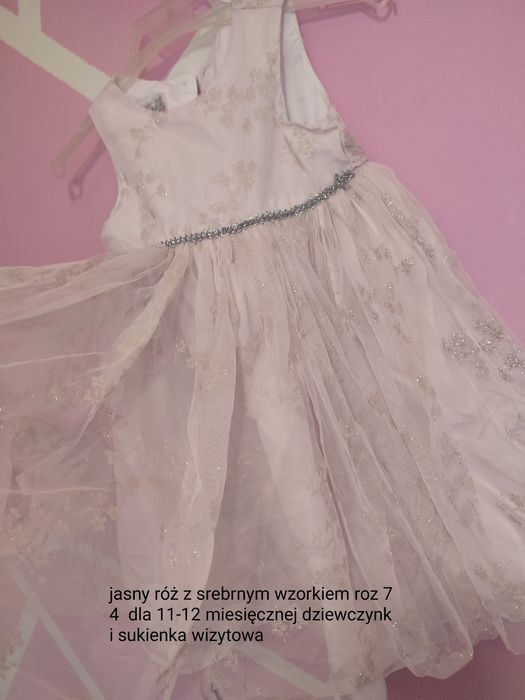 Sukienki dla dziewczynki roz.74 i 80cm chrzest lub inne okazje.