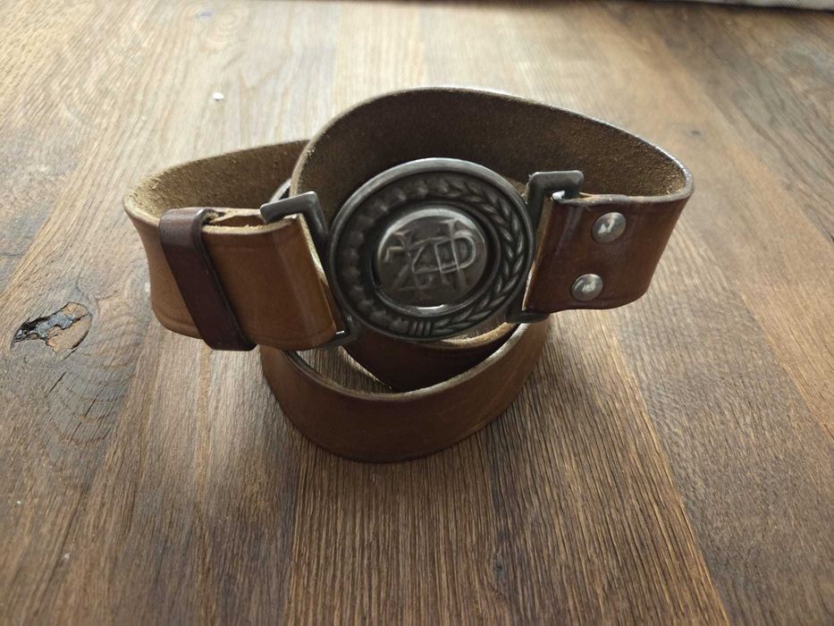 Pasek harcerski ZHP - skórzany vintage - klamra z logo ZHP