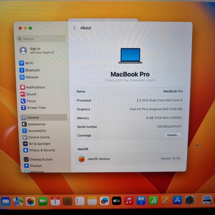 Macbook Pro 13 (2017) - Model A1708