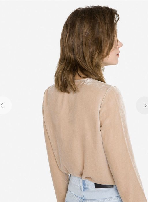 Бархатна з мереживом кофта, блуза Uterque