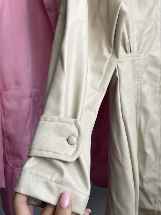 Beżowa kremowa sukienka koszulowa S/36