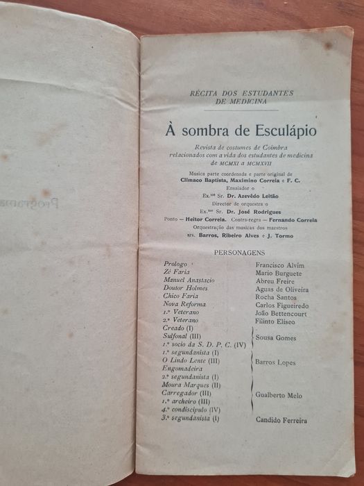 Récita curso medicina 1917