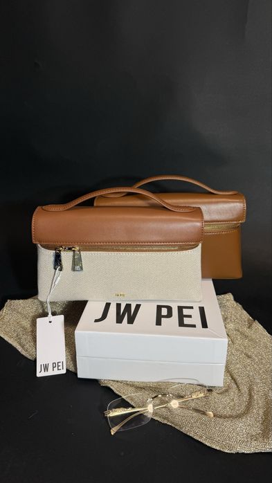 Jw pei Thea Top Handle Bag  Brown Canvas