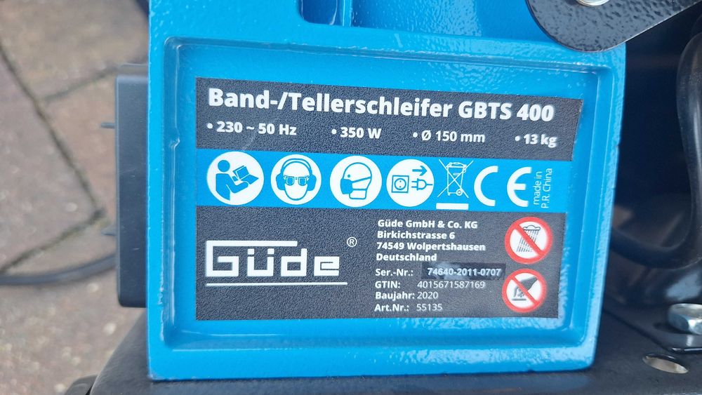 Szlifierka taśmowa GÜDE Gbts 400 na pasy 915×100 mm