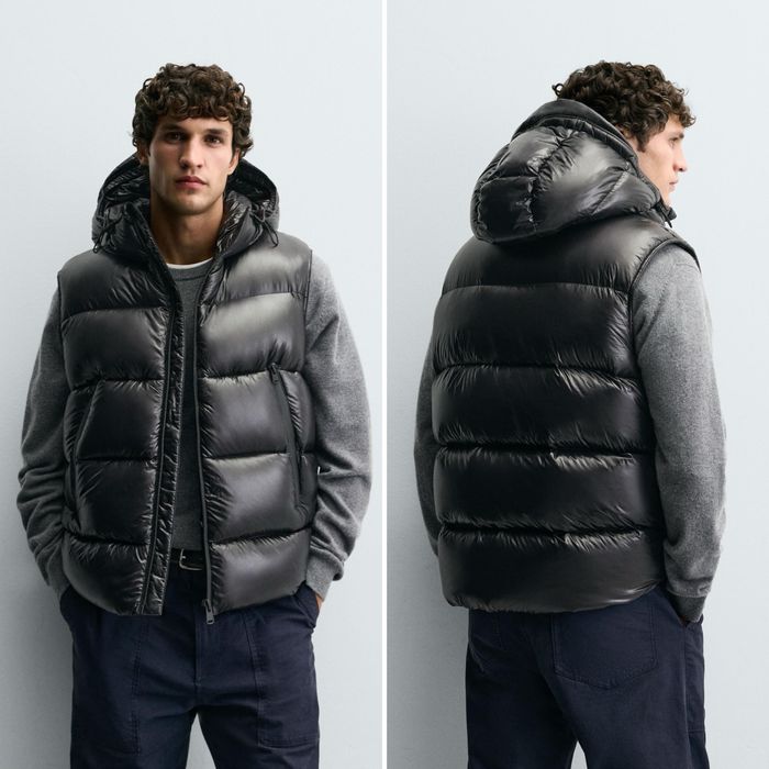 Жилет-Пуховик Zara Down Vest Оригінал Куртка Жилетка Мужской Черный