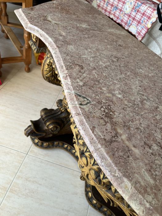 Movel de entrada Vintage Oriental com granito rosa