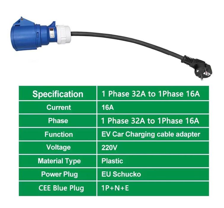 Walbox / carregador portátil monofásico 32A