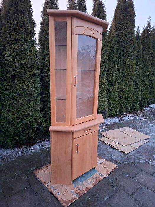 Witryna narożna jasny buk