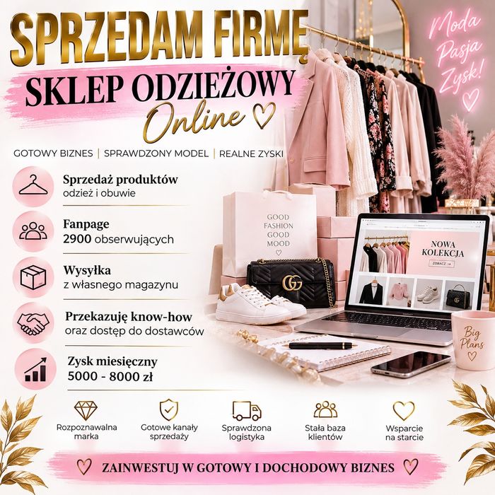 Sprzedam biznes fanpage na facebooku odzież obuwie