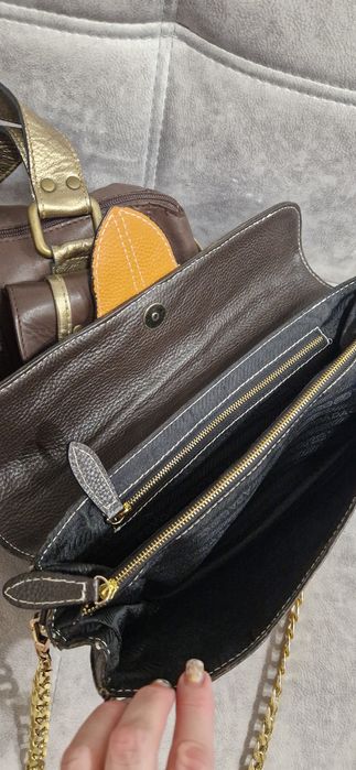 Сумка Prada, 30×15,5×5cm,шоколад, натуральная кожа