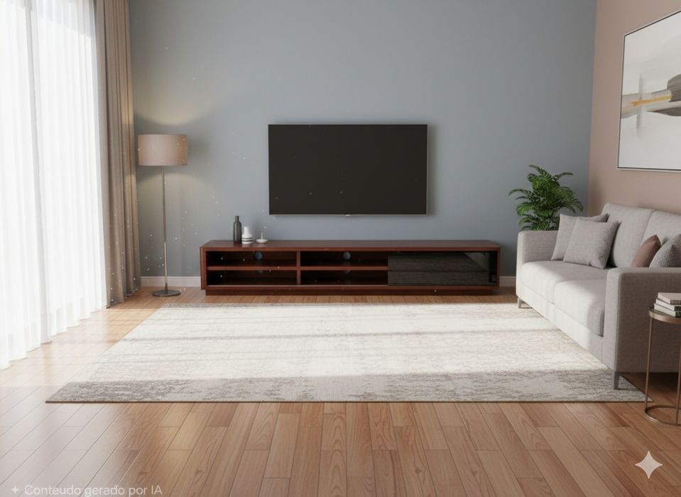 Móvel de sala com porta de vidro deslizante preta