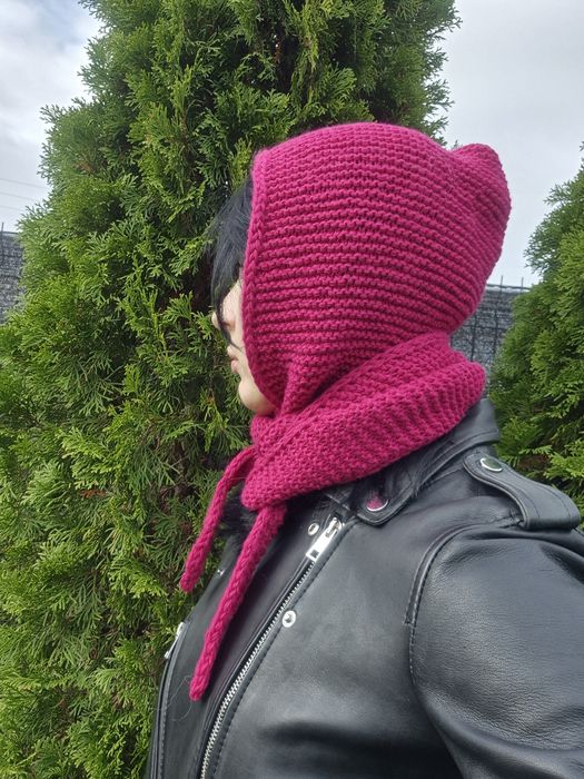 Kapturoszal fuksja Sophie hood kominiarka handmade