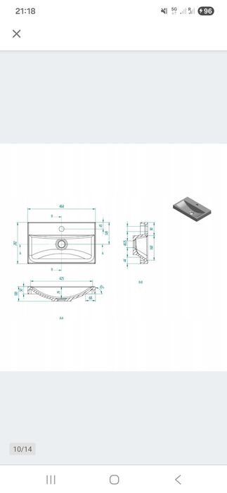 Umywalka łazienkowa 46cm