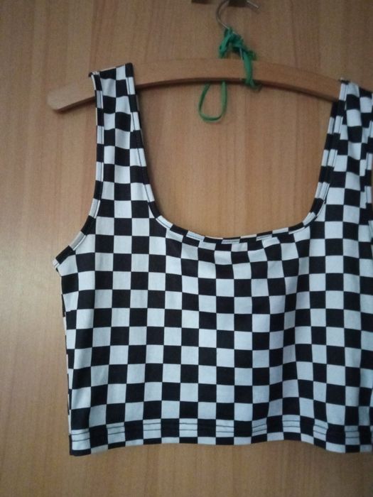 krótki top szachownica Shine