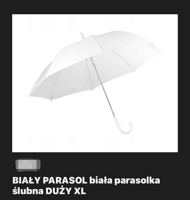Biały duży parasol