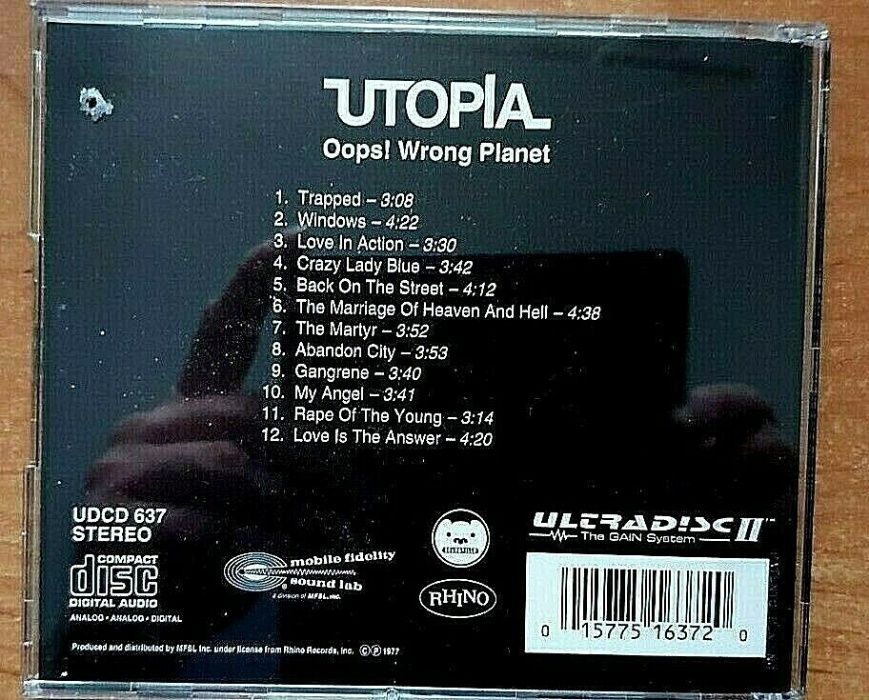 UTOPIA Oops! Wrong Planet - 24Kt Gold CD - MFSL