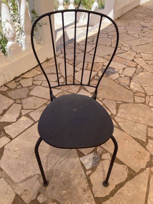 Oito cadeiras de jardim ou terraço em aço Ikea Lacko