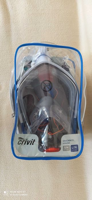 Maska do nurkowania snorkelingu pełnotwarzowa-Nowa-L/XL 11.5-13cm