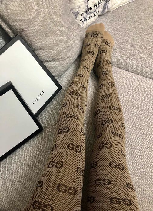 Rajstopy gucci nowe beż i brąz