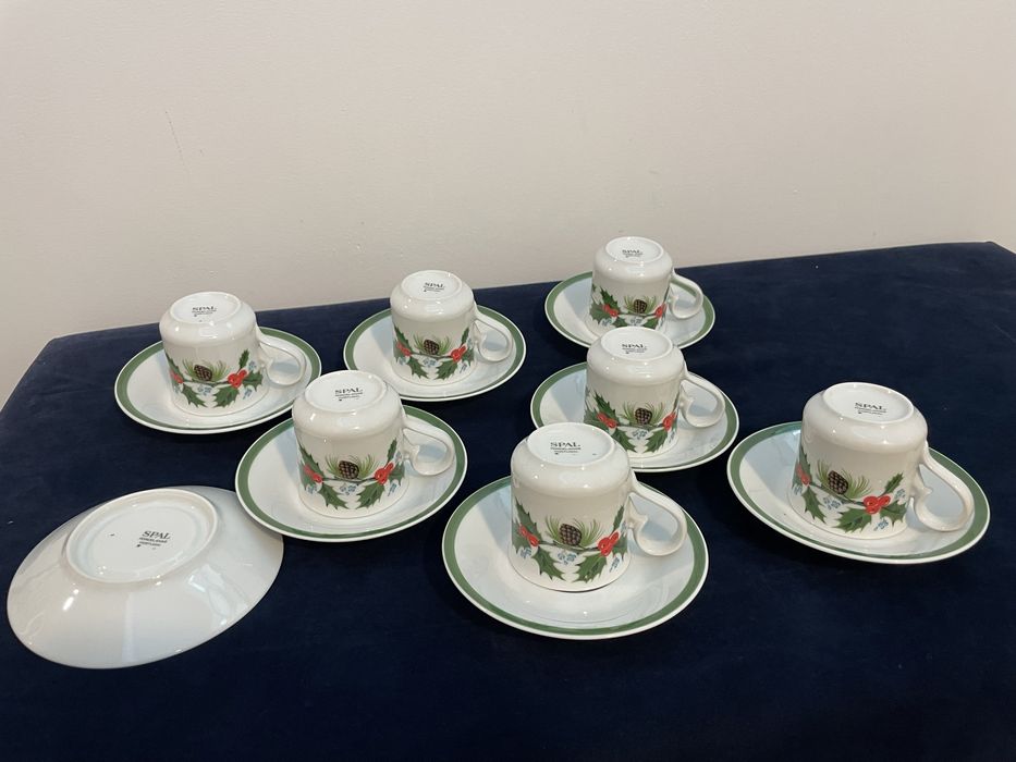 7 Chávenas café Spal porcelana Natal