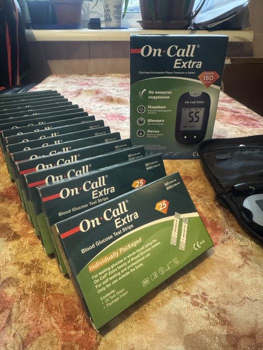 Тест смужки глюкометр діабет on call полоски до глюкометра інсулін
