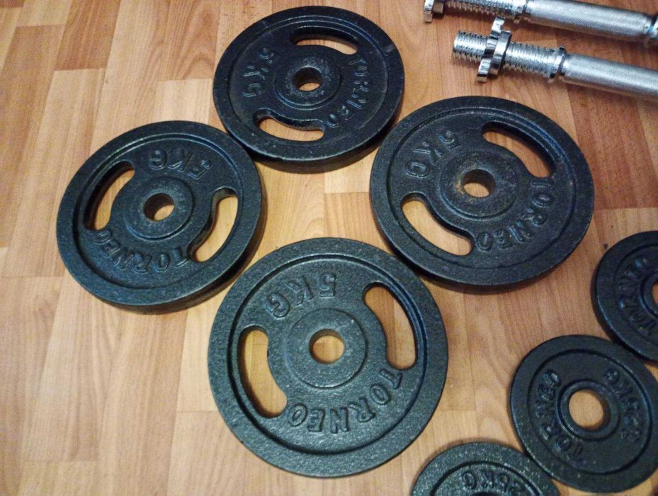 Продам Торнео блины по 5 кг, в наличии 4 шт (гантели, штанга)