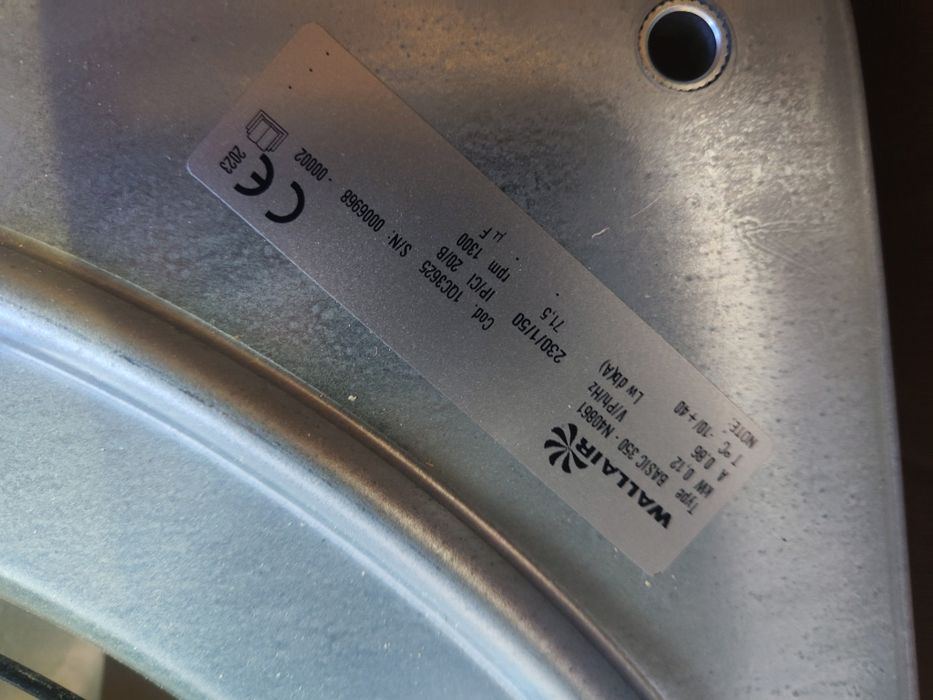 Wentylator ścienny przemyslowy wallair Basic 350