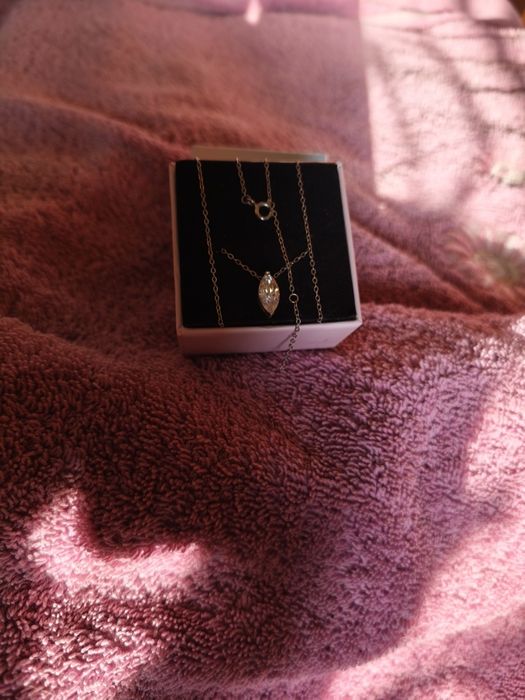 Підвіска з муассанітом 1КТна срібному(925)родійованому ланцюжку 40+5см