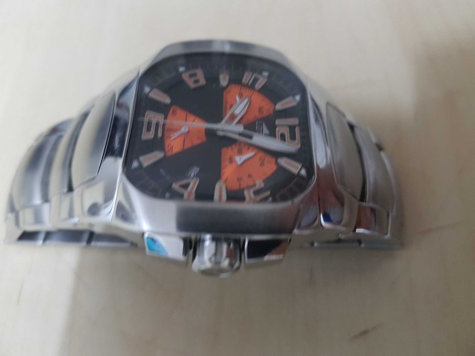 Zegarek nareczny LOTUS Chronograf pomaranczowy 15501 bransoleta ciezki masywny duzy meski damski unisex pomaranczowy pomarancz sr 40mm