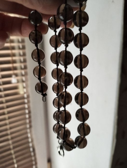 Бусы с нат.раухтопазом