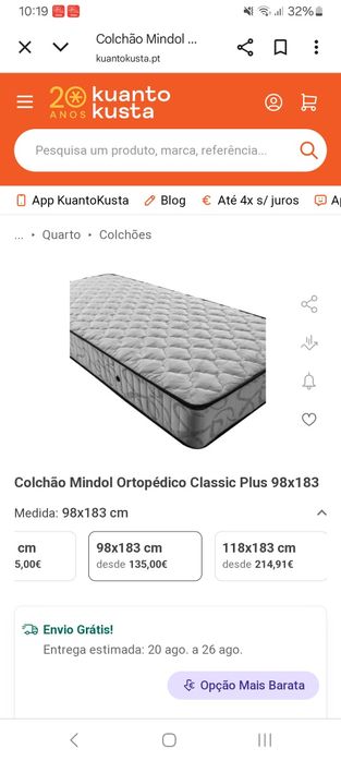 Vendo colchão e estrado 183x098