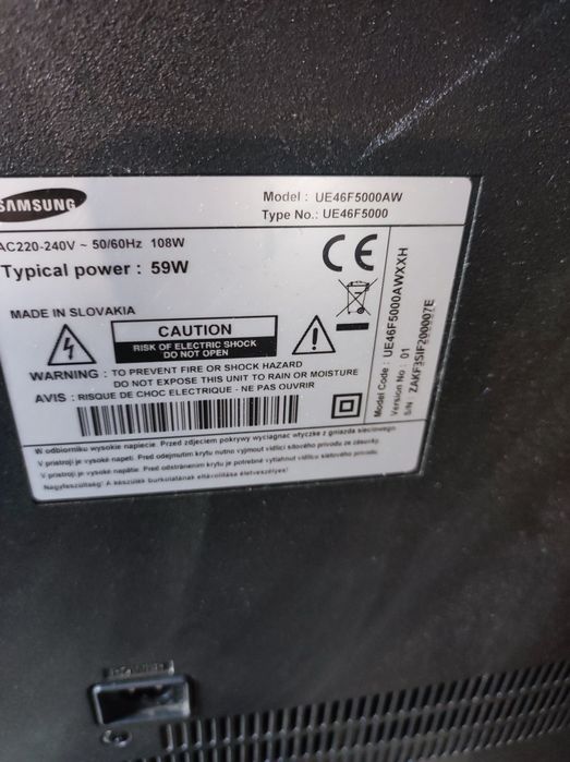 Telewizor Samsung UE46F5000AW (czytaj opis)