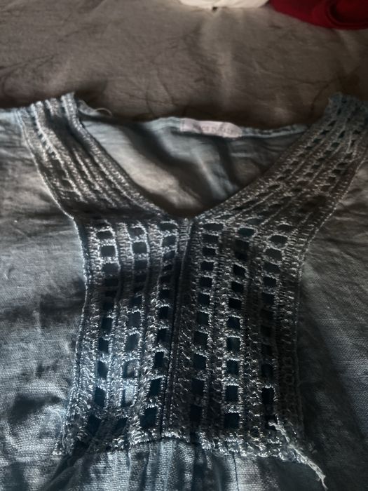 vestido azul bebe/branco