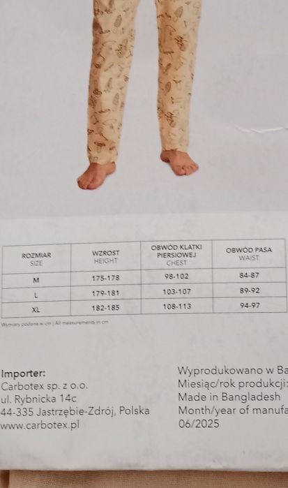 Dwuczęściowa pizama męska