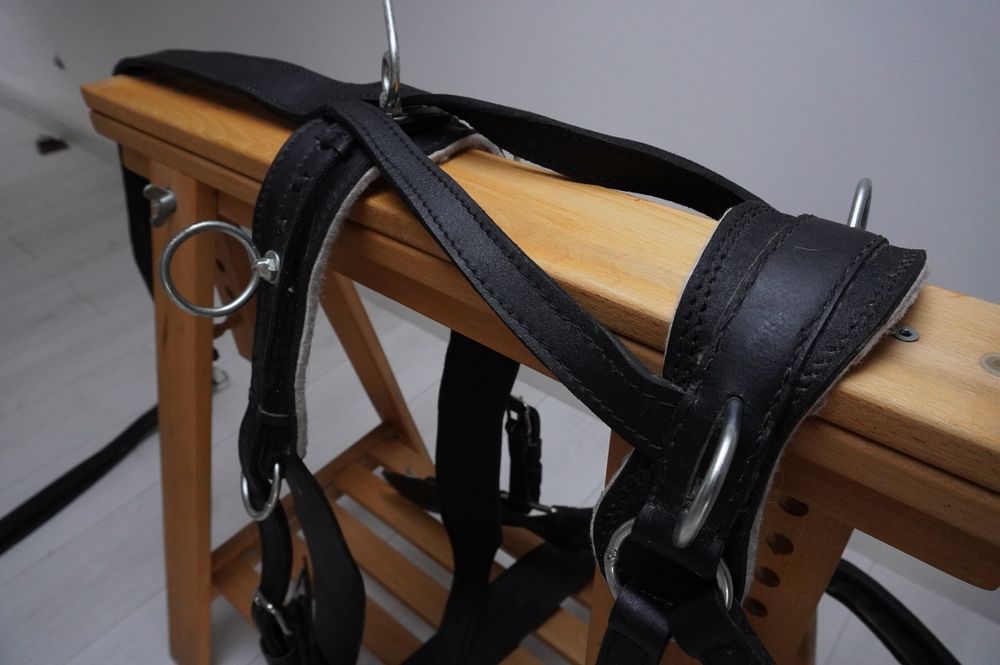 Uprząż puszorek szory skórzane