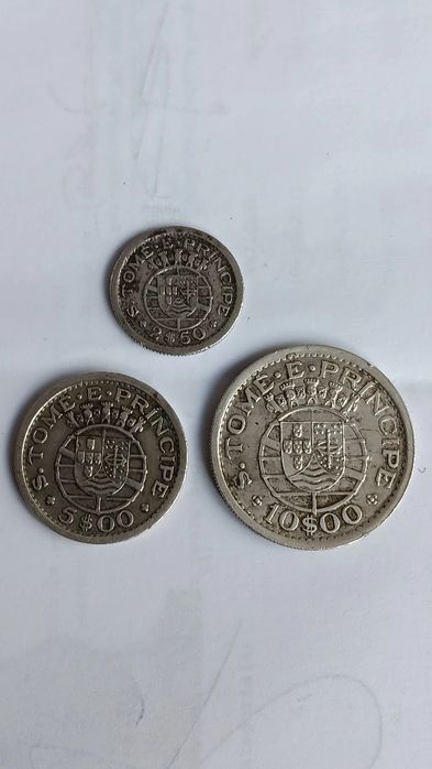 3 moedas prata de S.Tomé e Príncipe
