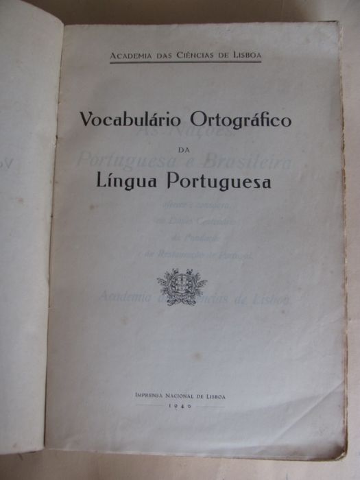 Vocabulário ortográfico da língua portuguesa.