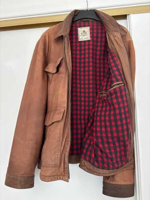 Casaco de pele castanho