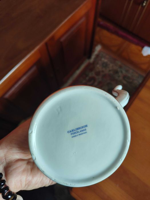 Bule de cafe porcelana carlibrinde - floral