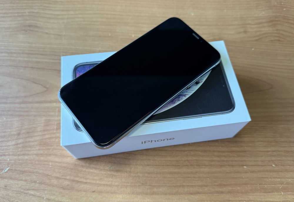 iPhone XS 64GB Silver-biały z PL bateria 100% wymieniona w Apple W-wa