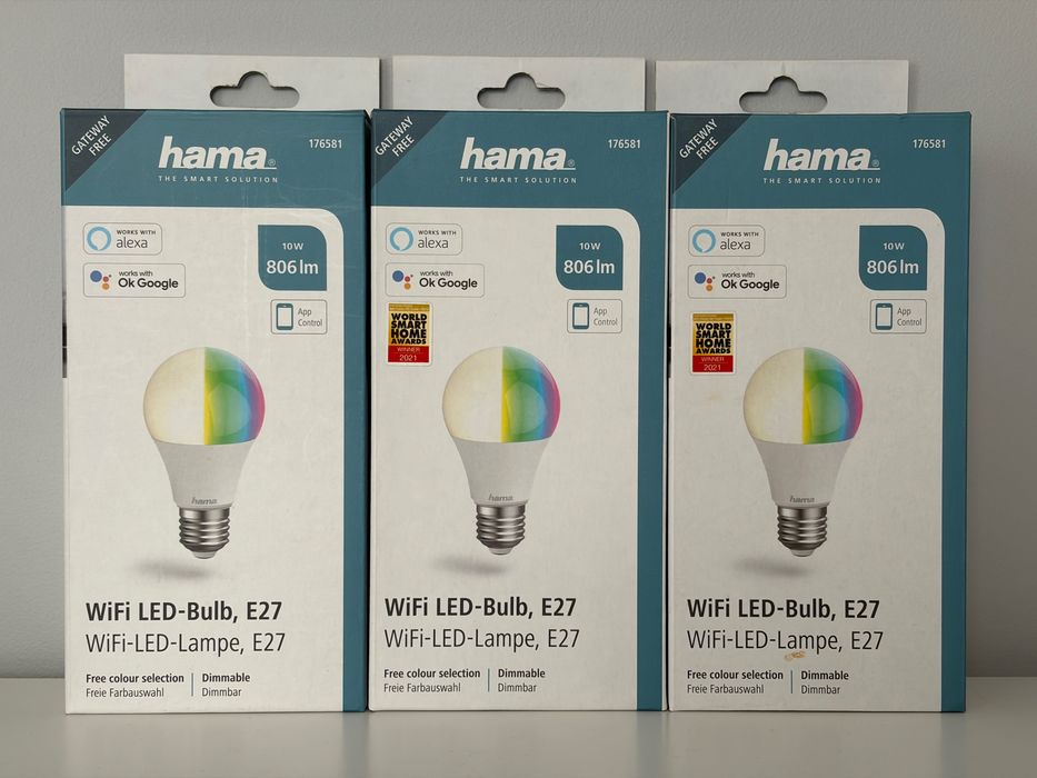 Inteligentna żarówka Hama 176581 LED RGB E27 Wi-Fi 10W 806lm